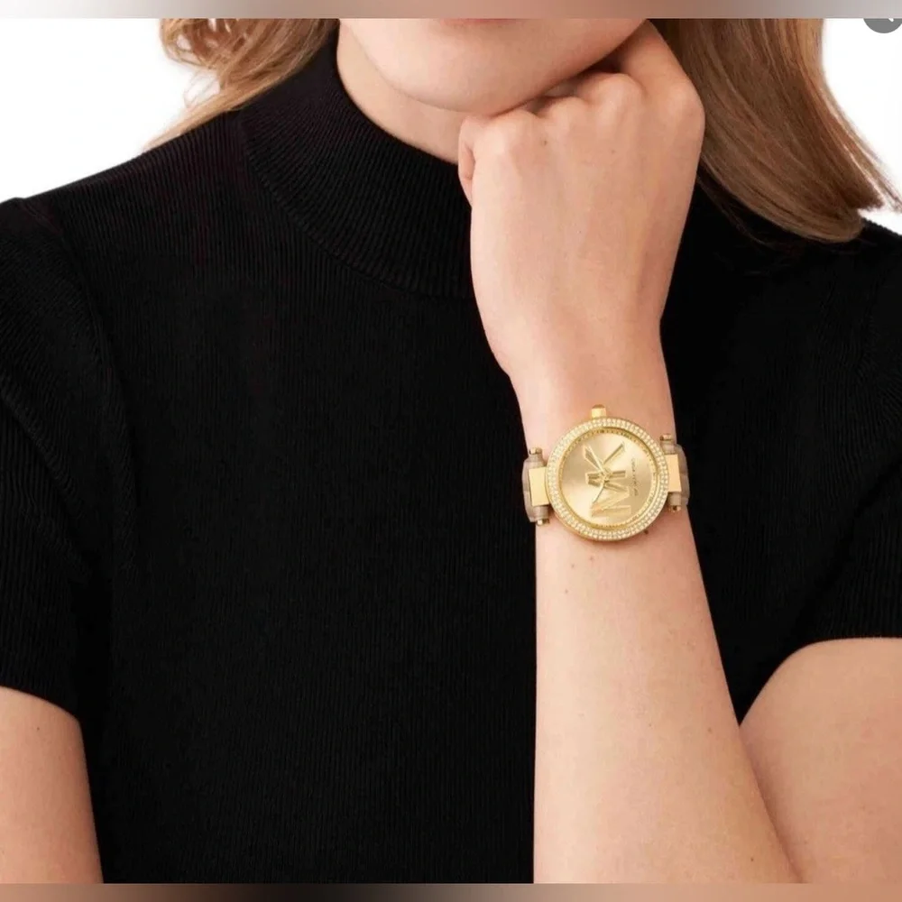 Michael Kors Gold Dial with Tan Strap Women's Watch